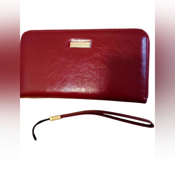 Andoilt Women’s Leather Zip Around Wristlet RFID Blocking Inside Zippered Pocket - Picture 8 of 11